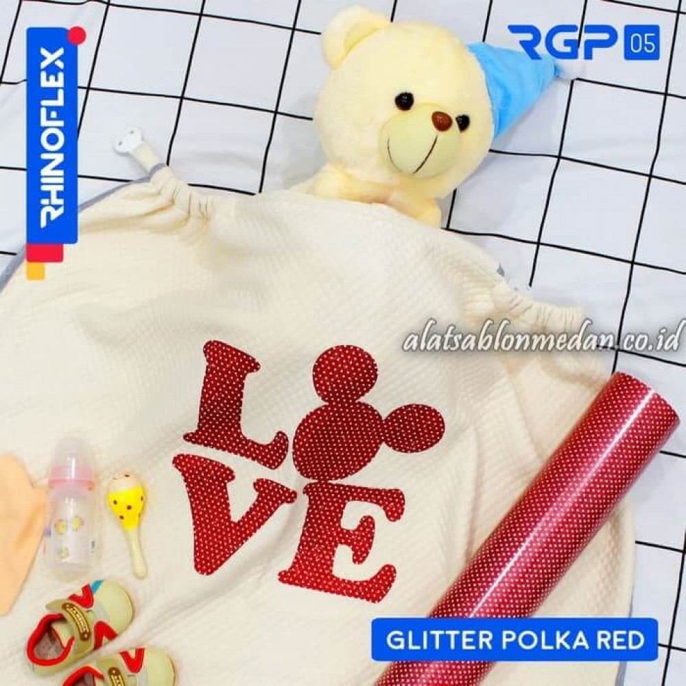 Polyflex Glitter Polka Red